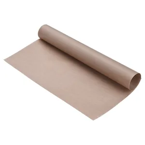 Professional reusable brown non-stick PTFE baking mat for oven and BBQ roasting pans