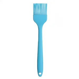 One-piece light blue silicone basting brush for BBQ and baking DIY tasks