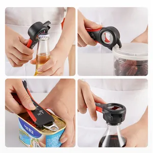 Multi-functional 4-in-1 bottle and can opener set for various jars and beer bottles