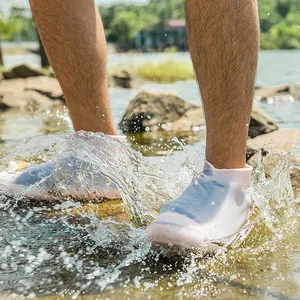 Couvre-chaussures imperméables en silicone avec semelle antidérapante pour la pluie