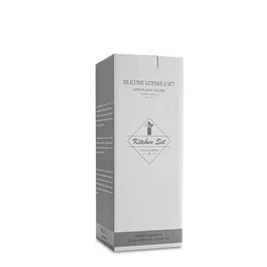 Professionelle Verpackung des 9-teiligen Silikon-Küchenhelfer-Sets mit Halterung
