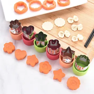 Stainless steel vegetable fruit cutter set for cookie shapes and baby food