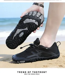 Detail view of lightweight breathable hiking shoes with anti-slip rubber sole