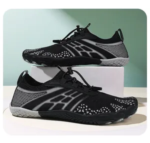 Chaussures d'eau professionnelles séchage rapide noir et gris pour natation et plage