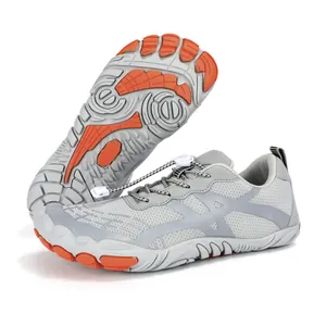 Lightweight breathable hiking shoes for indoor fitness and yoga with non-slip orange sole