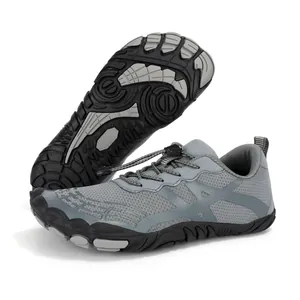 Breathable minimalist barefoot outdoor hiking shoes with non-slip durable rubber sole
