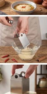 Detail view of 304 stainless steel chrysanthemum tofu shredder mold for cooking