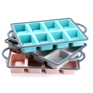 Set rechthoekige siliconen mallen voor bakken van cake of DIY zeep in diverse kleuren