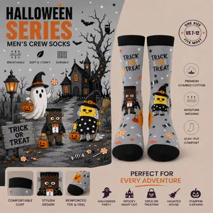 Calze a Metà Polpaccio Halloween Unisex Grigio Zucca Strega Motivo Misto Poliestere Cotone Alla Moda Festival Calze Casual