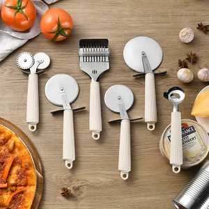 Cortador de Pizza de Acero Inoxidable Con Mango Ergonómico Antideslizante Raspador de Masa Manual Cortador de Pasta Utensilio de Cocina