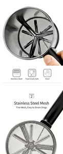 Detail view of a stainless steel flour sifter with fine mesh and internal agitator