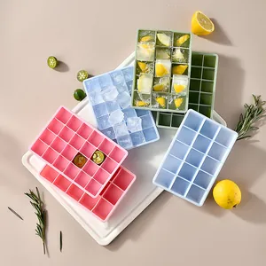 Stampo Per Cubetti Di Ghiaccio Quadrato In Silicone Con Coperchio Impilabile Multigriglia Facile Rilascio Fai Da Te Cucina
