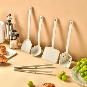 Juego de Utensilios de Cocina de Silicona Integrada de Grado Alimenticio Resistente al Calor Antiadherente Espátula Cuchara Pinza