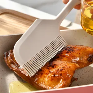 Spatola e pennello per olio 2 in 1 in silicone alimentare per cottura e barbecue