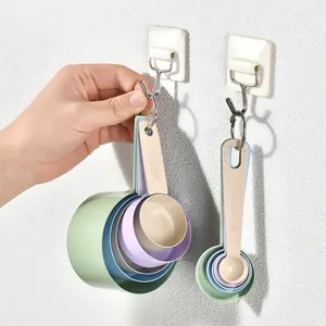 Set de 10 tasses et cuillères à mesurer en acier inoxydable coloré avec échelle