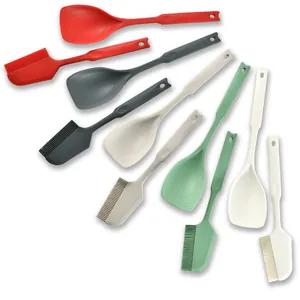 Set di spatole e pennelli per olio in silicone alimentare resistente al calore