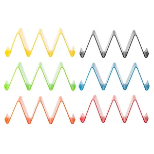 Set di 6 porta taco colorati in plastica con design a zig-zag per tre taco ciascuno