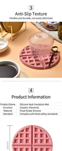 Macro view showing waffle pattern silicone mat texture and 165mm diameter detail