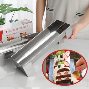 Semi-circular stainless steel cake mold for professional mousse and bread baking tools