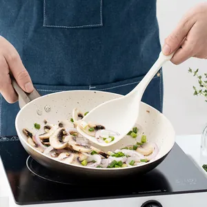 Spatule cuillère 2-en-1 en silicone résistante à la chaleur pour poêles antiadhésives