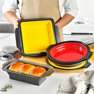 Creative collapsible silicone baking molds for cakes and toast, professional kitchen tools