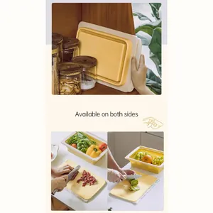 Versatile foldable cutting board and drain basket set showing dual-side usage in a kitchen
