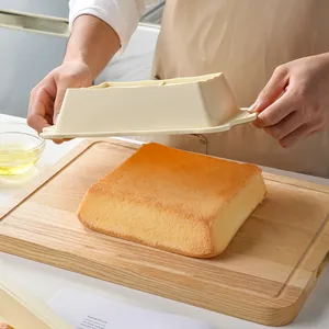 Non-stick silicone cake mold for DIY baking, showing easy release of sponge cake.