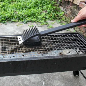 3-σε-1 πολυλειτουργική βούρτσα καθαρισμού BBQ με σύρμα και ξύστρα