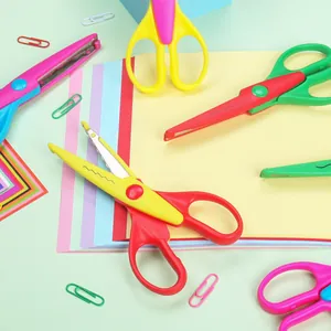 6-inch colorful craft wavy edge scissors for children DIY paper cutting and scrapbooking
