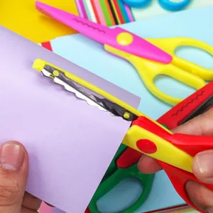 Set of 6-inch colorful kids safety scissors for decorative edge paper crafting DIY