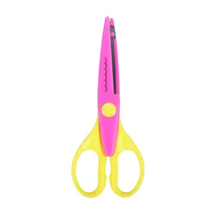Professional 6-inch children's craft scissors with wavy edge design for creative DIY paper cutting