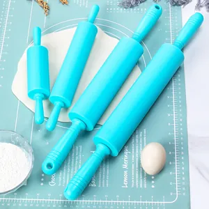 Non-Stick Silicone Rolling Pin With PP Handle Roller Type Dough Roller For Baking Pastry Dumplings Pizza Modern Minimalist Kitchen Tool