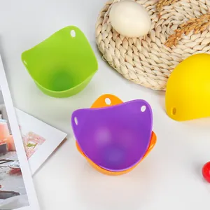 Silicone Egg Poacher Cup Heat Resistant Poaching Pods For Poached Eggs Boiler Steamer Stable Base With Hanging Hole Kitchen Tools
