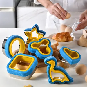 Cartoon Stainless Steel Sandwich Cutter Sealer Assorted Heart Star Shape Bread Mold For Kids DIY Baking Breakfast Accessory