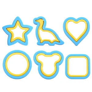 6-piece cartoon sandwich and bread cutter set for kids with star heart dinosaur shapes