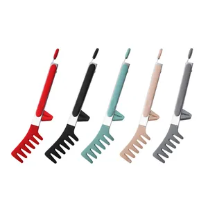 Pinces à spaghetti professionnelles en silicone avec support en cinq coloris variés