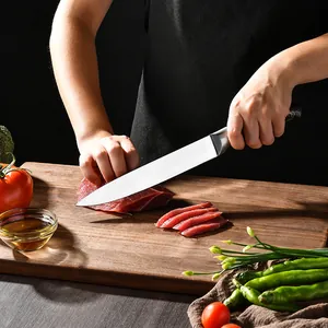Professional stainless steel chef knife with decorative stone pattern hollow handle