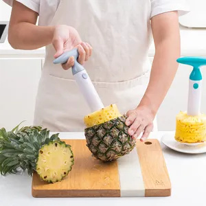 Cortador y descorazonador manual de piña de plástico de grado alimenticio para cocina