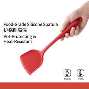 Spatola in silicone rosso resistente al calore di grado alimentare per pentole antiaderenti
