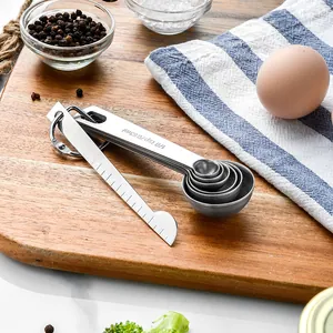 Professional 7-piece stainless steel measuring spoon set for baking and kitchen use