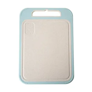 Non-slip double-sided kitchen cutting board with built-in garlic grinder and handle