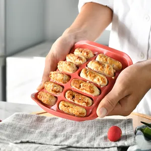Silicone sausage mold for homemade baby food supplements with twelve compartments