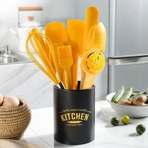 Professional Silicone Baking Tools Set With Storage Bucket Integrated Heat Resistant Spatula Whisk Oil Brush For Home Kitchen
