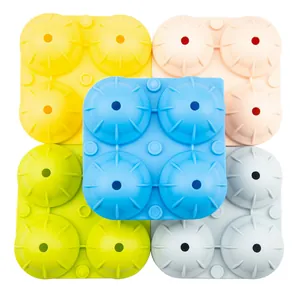 Moldes de silicona para bolas de hielo de 4 agujeros en varios colores herméticos