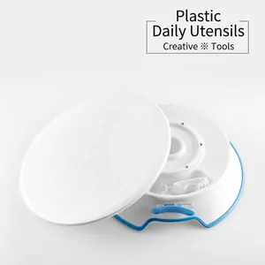Alzata per torte girevole professionale in plastica bianca con base rimovibile
