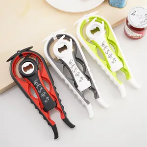 Stainless Steel Plastic Multi-Functional 4-in-1 Jar Opener And 5-in-1 Bottle Opener Manual Lid Remover For Kitchen Gadgets