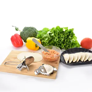 Professional 304 stainless steel manual dumpling maker set with cutter and spatula tool