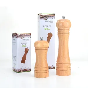 Manual Pepper Mill Grinder Natural Solid Wood Salt Spice Grinding Tool with Ceramic Core Adjustable Coarseness Kitchen Accessory For Cooking Seasoning