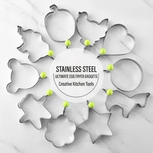 Molde para Huevos de Acero Inoxidable Utensilio de Cocina Varias Formas Corazón Estrella Animal para Panqueques Tortilla