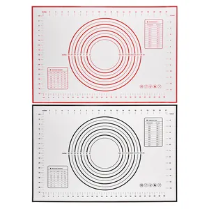 Large Silicone Baking Mat Non-Stick Kneading Mat With Measurement Scales Platinum Silicone Pastry Mat Heat Resistant For Kitchen